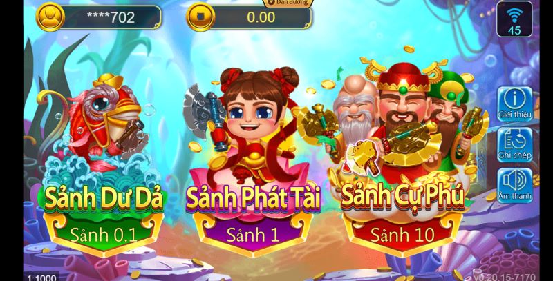 Tam Tiên Cắt Cá tạo ra 3 sảnh game