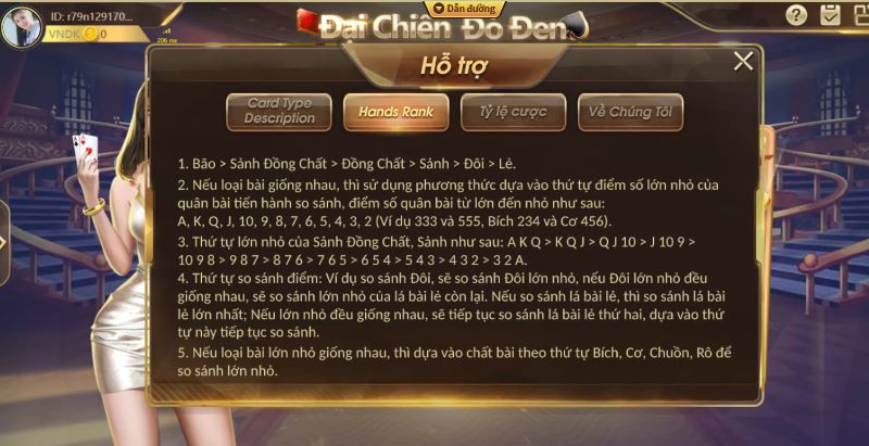 Thứ tự trong game bài đại chiến đỏ đen 79King