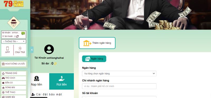 Hướng dẫn các bước rút tiền 79King cực kỳ nhanh chóng